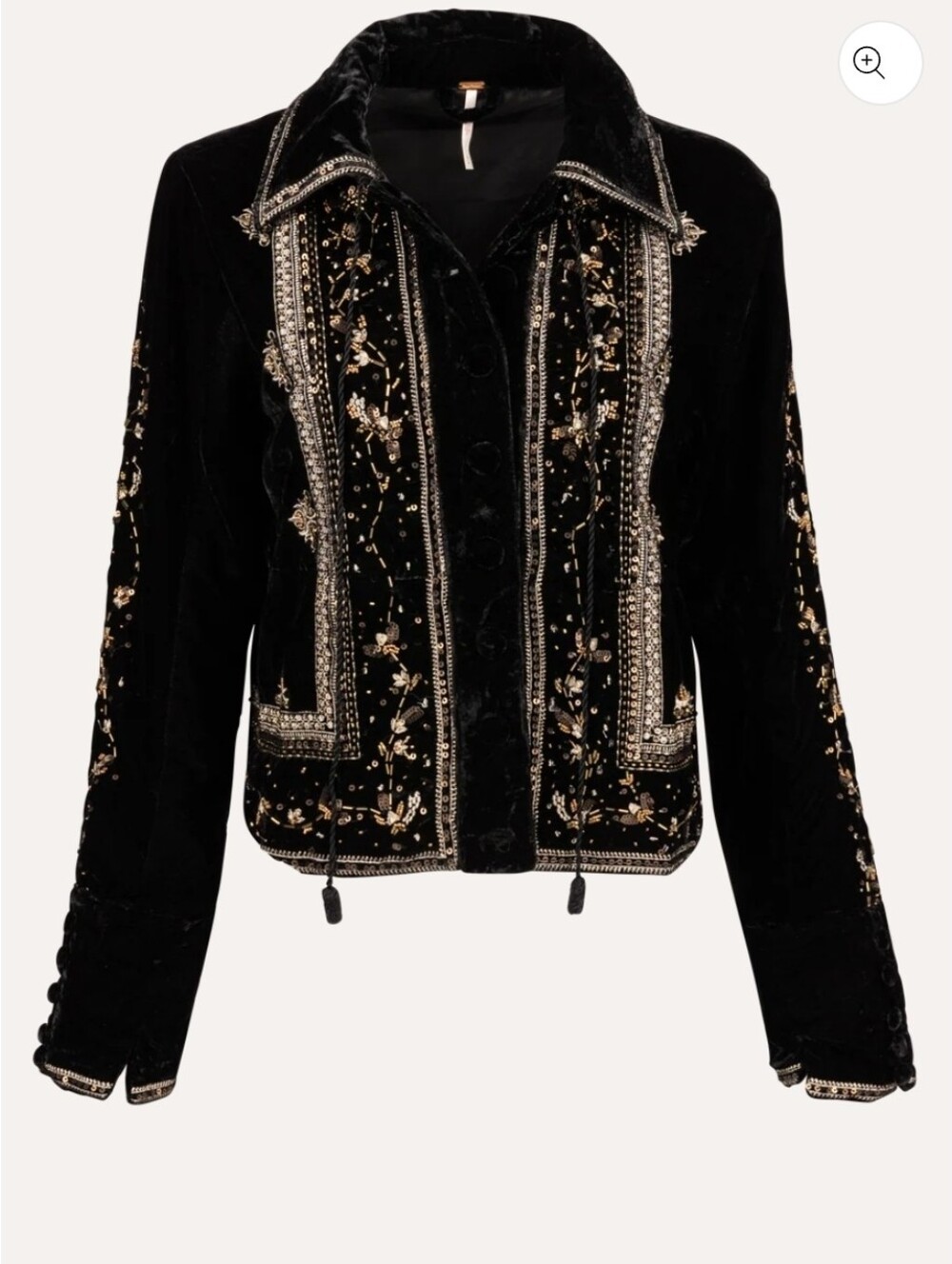NWT Free People Western Maxxie Embellished Velvet Jacket XS - Picture 6 of 6